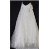 Image 1 : WHITE STRAPLESS LACE OVERLAY TOP WEDDING GOWN W/