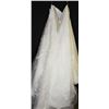 Image 2 : WHITE STRAPLESS LACE OVERLAY TOP WEDDING GOWN W/