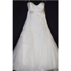 IVORY BEADED & EMBROIDERED STRAPLESS WEDDING GOWN