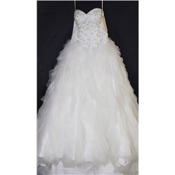 WHITE GEMMED TOP WEDDING GOWN