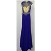 Image 2 : ROYAL BLUE GEMMED TOP BEADED WAISTLINE OPEN BACK