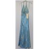 Image 1 : BLUE & GOLD HALTER STYLE GOWN