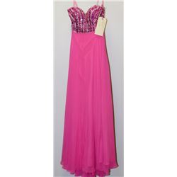FUCHSIA SEQUINNED TOP GOWN