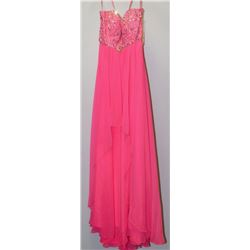 HOT PINK GEMMED TOP GOWN