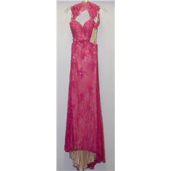 PINK LACE & EMBROIDERED GOWN