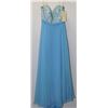 Image 1 : BLUE EMBROIDERED & SEQUINNED TOP GOWN