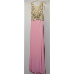 PINK GEMMED & SHEER TOP GOWN