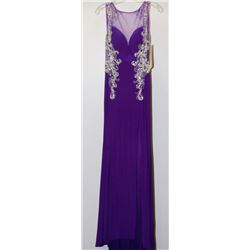 PURPLE GEMMED & SHEER TOP DRESS