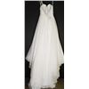 Image 2 : WHITE GEMMED WAIST WEDDING GOWN W/ TRAIN