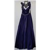 Image 1 : NAVY BLUE GEMMED CHOKER LONG GOWN