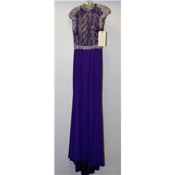 PURPLE BEADED & LACE TOP GOWN