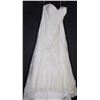 Image 1 : WHITE STRAPLESS EMBROIDERED & LACE GOWN