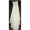 Image 2 : WHITE STRAPLESS EMBROIDERED & LACE GOWN
