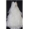 Image 1 : WHITE RUFFLED SKIRT LACE WEDDING DRESS