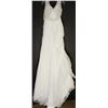 Image 2 : WHITE LACE OVERLAY BEADED STRAP WEDDING GOWN