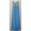 Image 1 : BLUE EMBROIDERED GEMMED TOP GOWN