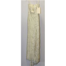 CHAMPAGNE EMBROIDERED & LACE WEDDING GOWN