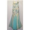 Image 2 : AQUA EMBROIDERED & OPAQUE LACE GOWN