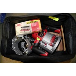 SKIL ROUTER IN BAG AND 8PC ROUTER SET