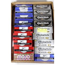 FLAT OF BRAND NEW TAYLORMADE & NIKE GOLF BALLS 18 PACKS OF 3