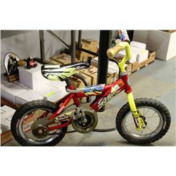 KIDS HOT WHEELS RACING TEAM BIKE WITH GUARD
