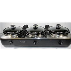 CROCKPOT SLOWCOOKER - 3 INDIVIDUALLY CONTROLLED