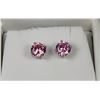 Image 1 : NEW .925 SILVER STUD EARRINGS W/PINK CZ
