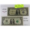 Image 1 : PAIR OF U.S. ONE DOLLAR BANKNOTES WITH MATCHING