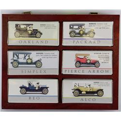 WALL DISPLAY WITH 6 MODEL VINTAGE CARS