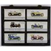 Image 1 : WALL DISPLAY WITH 6 MODEL VINTAGE CARS