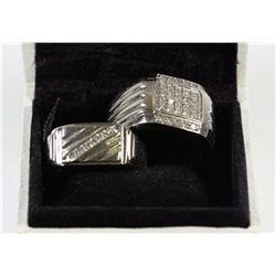 PAIR OF STERLING SILVER MEN'S RINGS