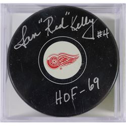RED KELLY SIGNED PUCK WITH COA