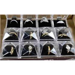FLAT OF 12 NEW LADIES FASHION RINGS