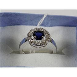 10-NAT. SAPPHIRE .925 STERLING SILVER RING SIZE 6