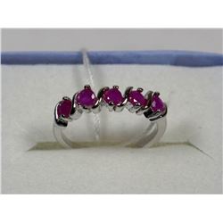 9-NATURAL RUBY, .925 STERLING SILVER RING SIZE 6