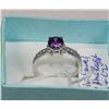 Image 1 : 12-NATURAL AMETHYST,CZ .925 STERLING SILVER RING