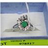 Image 1 : 2-NATURAL EMERALD .925 STERLING SILVER RING SIZE 6