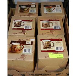 FLAT OF 6 SCULPTED MUGS WILD WINGS COLLECTION