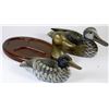 Image 1 : FLAT WITH TWO VINTAGE HANDMADE DUCKS, AND WOOD &