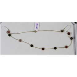 10K YELLOW GOLD TOURMALINE NECKLACE W/COA