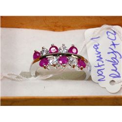 7-NATURAL RUBY .925 STERLING SILVER RING SIZE 5.5