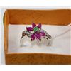 Image 1 : 14-NAT.EMERALD,RUBY & CZ .925 SILVER RING SIZE 6