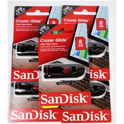 SANDISK 8GB USB 2.0/3.0 FLASH DRIVE X5