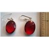 Image 1 : CHECKERBOARD OVAL CUT GARNET EARRINGS SET ON