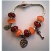 Image 1 : PANDORA STYLE BRACELET WITH AMBER & PEACH
