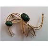 Image 1 : VINTAGE GOLD TONE & JADE  BROOCH