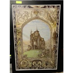 LORD OF THE RINGS FRAMED ARTWORK 27.5" X 39.5"