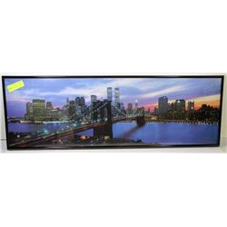 FRAMED PHOTOGRAPH OF NEW YORK SKYLINE 12"X36"