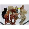 Image 1 : 11 HAND CARVED STONE ANIMAL FIGURES FROM PERU