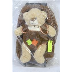 NEW PLUSH BEAR SUITCASE WITH WHEELS & HANDLE